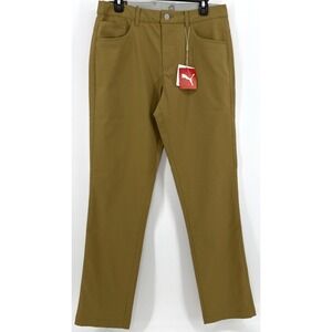 Puma Golf Pants Men 30x32 Performance Fit Khaki Stretch Waist Straight Leg NWT